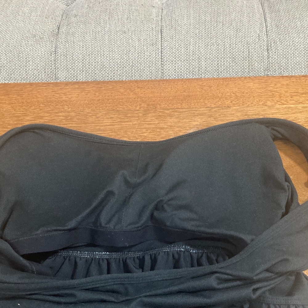 🏵️2for$40🏵️ Serra Black Sleeveless Midi Dress Built-In Bra Knit Top Flowy Skirt - Picture 10 of 16